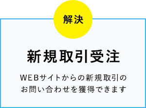新規取引受注WEBサイトからの新規取引のお問い合わせを獲得できます